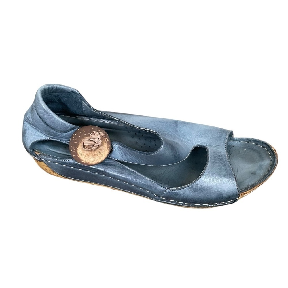 VOLKS WALKERS Blue Leather Sandals Size 37